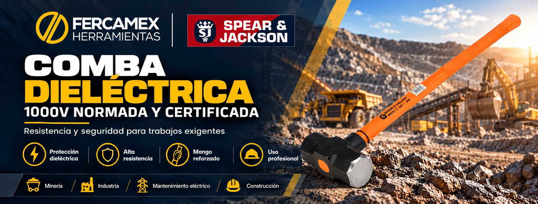 Comba dieléctrica 1000V normada y certificada Spear & Jackson - Fercamex